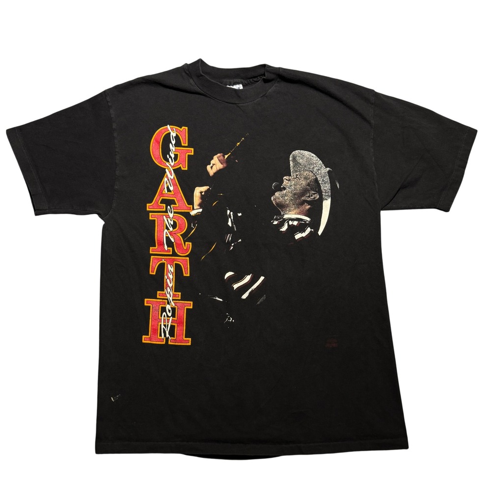 Vintage Garth Brooks Ropin the Wind Hanes Beefy T-Shirt Black Large USA Made
